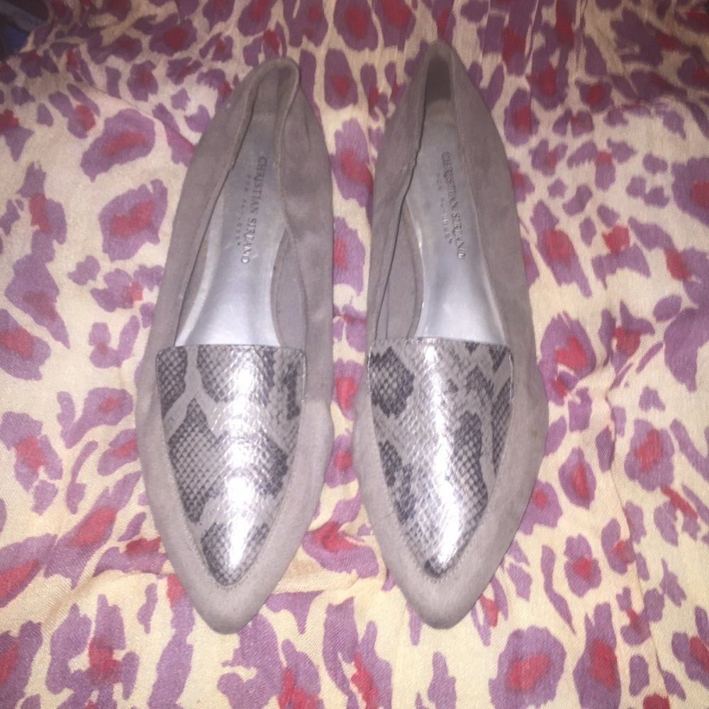 Cristian Siriano  Faux Suede Gray Flats